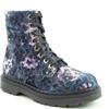 HEAVENLY FEET WOMENS ZIP LACE ANKLE BOOT - MIDNIGHT VELOUR
